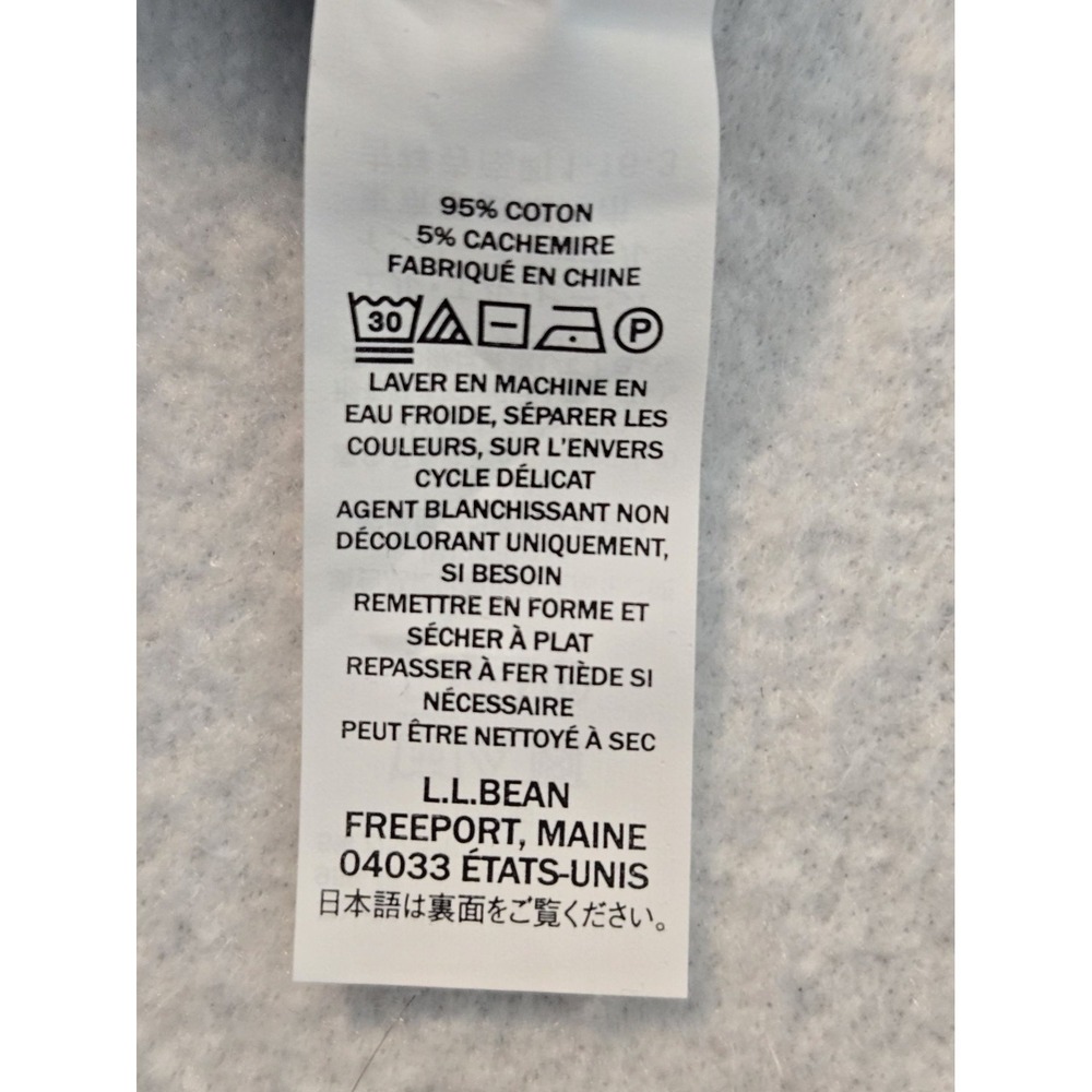 LL Bean Mens Blue V Neck Sweater L Red Cotton Cashmere Blend - Picture 3 of 9